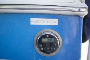 Hull identification number on a watercraft.