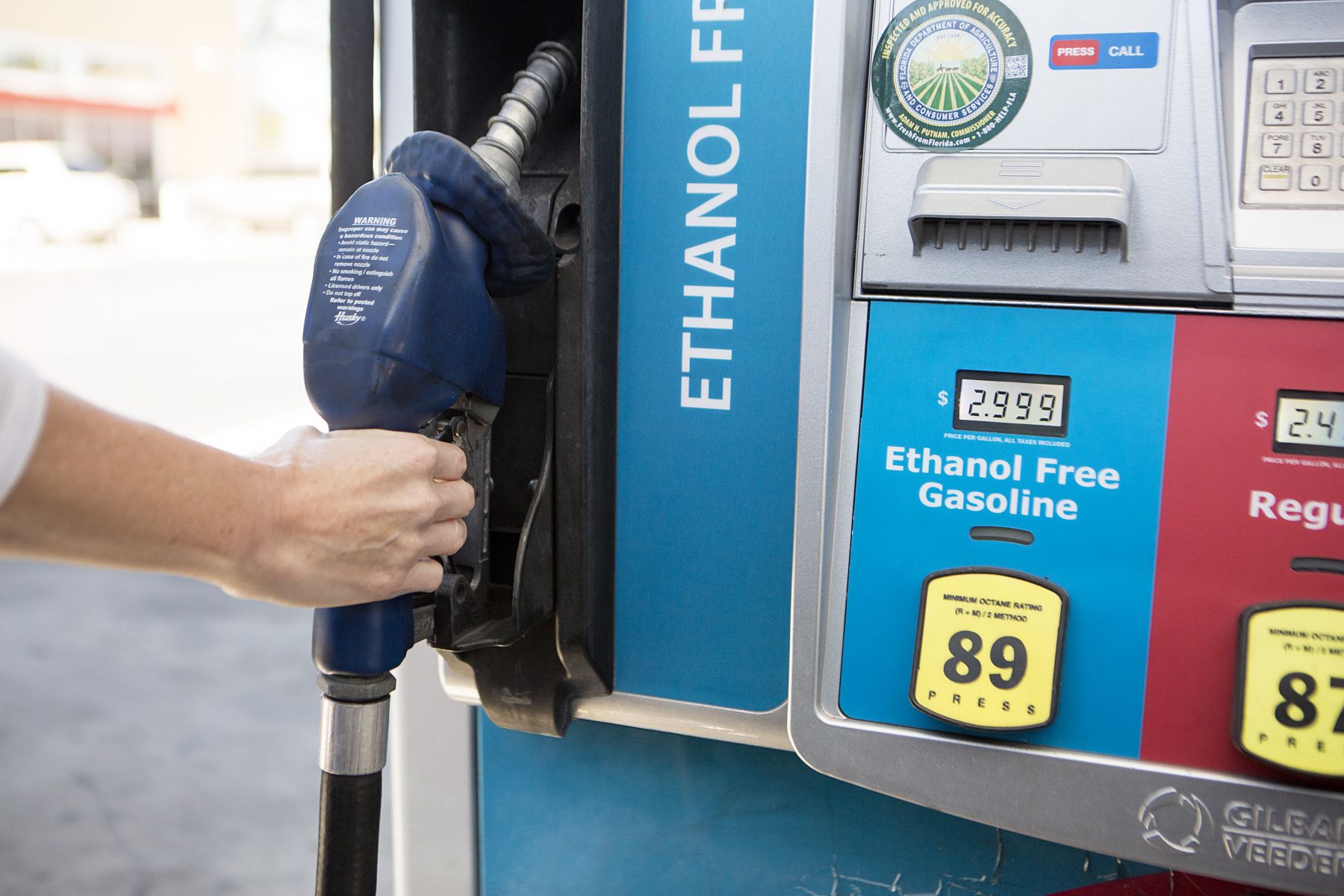 Removing/replacing a nozzle from an ethanol free gas pump.