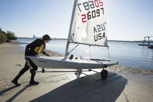 Sailing while wearing a properly fitting life vest in the Sand Key inlet in Clearwater Beach.