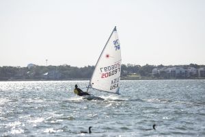 Sailing while wearing a properly fitting life vest in the Sand Key inlet in Clearwater Beach.