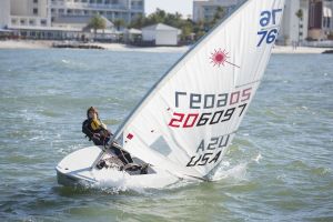 Sailing while wearing a properly fitting life vest in the Sand Key inlet in Clearwater Beach.